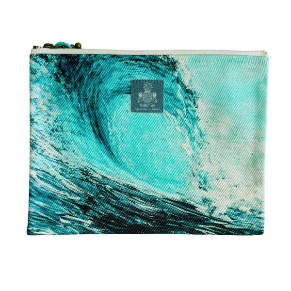 Palette Knife Teal Wave Zippered Pouch - Freshie & Zero Studio Shop