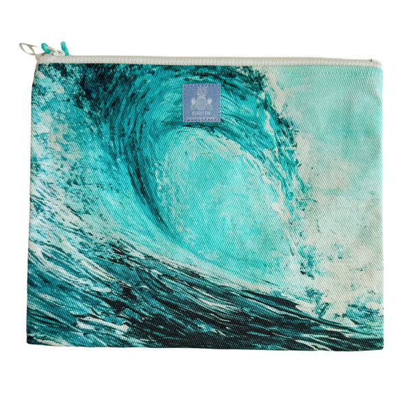 Palette Knife Teal Wave Zippered Pouch - Freshie & Zero Studio Shop