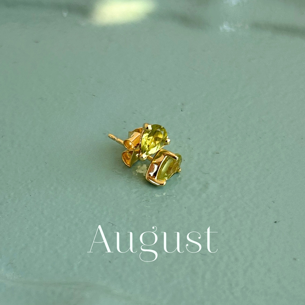 Birthstone Teardrop Gold Stud Earrings - Freshie & Zero Studio Shop