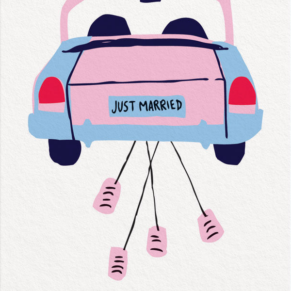 Car and Cans Wedding Card - Freshie & Zero Studio Shop