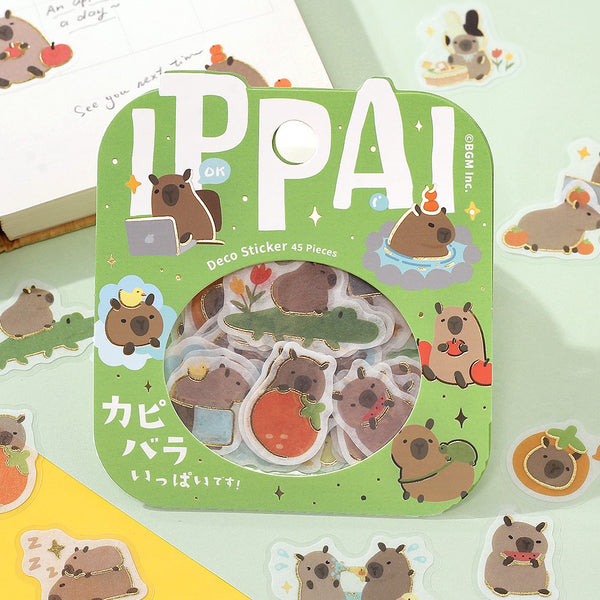 Capybara Washi Flake Stickers - Freshie & Zero Studio Shop