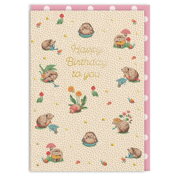 Hedgehogs Party Birthday Card - Freshie & Zero Studio Shop