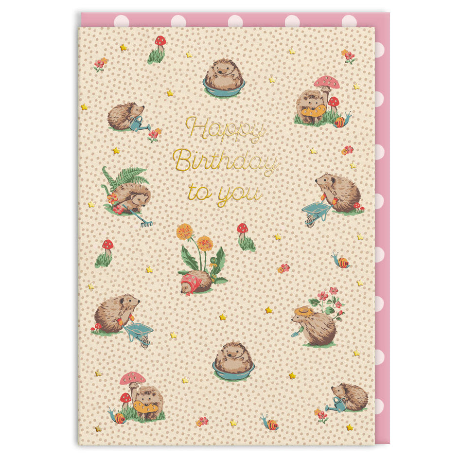 Hedgehogs Party Birthday Card - Freshie & Zero Studio Shop