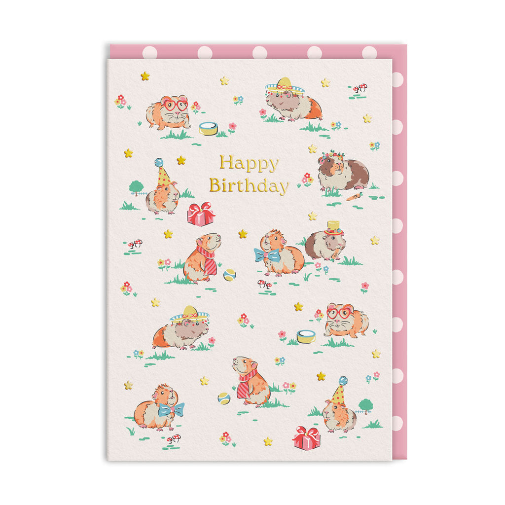 Guinea Pig Party Birthday Card - Freshie & Zero Studio Shop