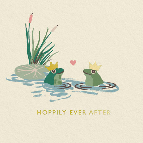 Hoppily Ever After Frog Greeting Card - Freshie & Zero Studio Shop