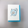Blue Cat Small Thank You Card - Freshie & Zero Studio Shop