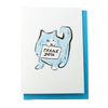 blue cat letterpress thank you card