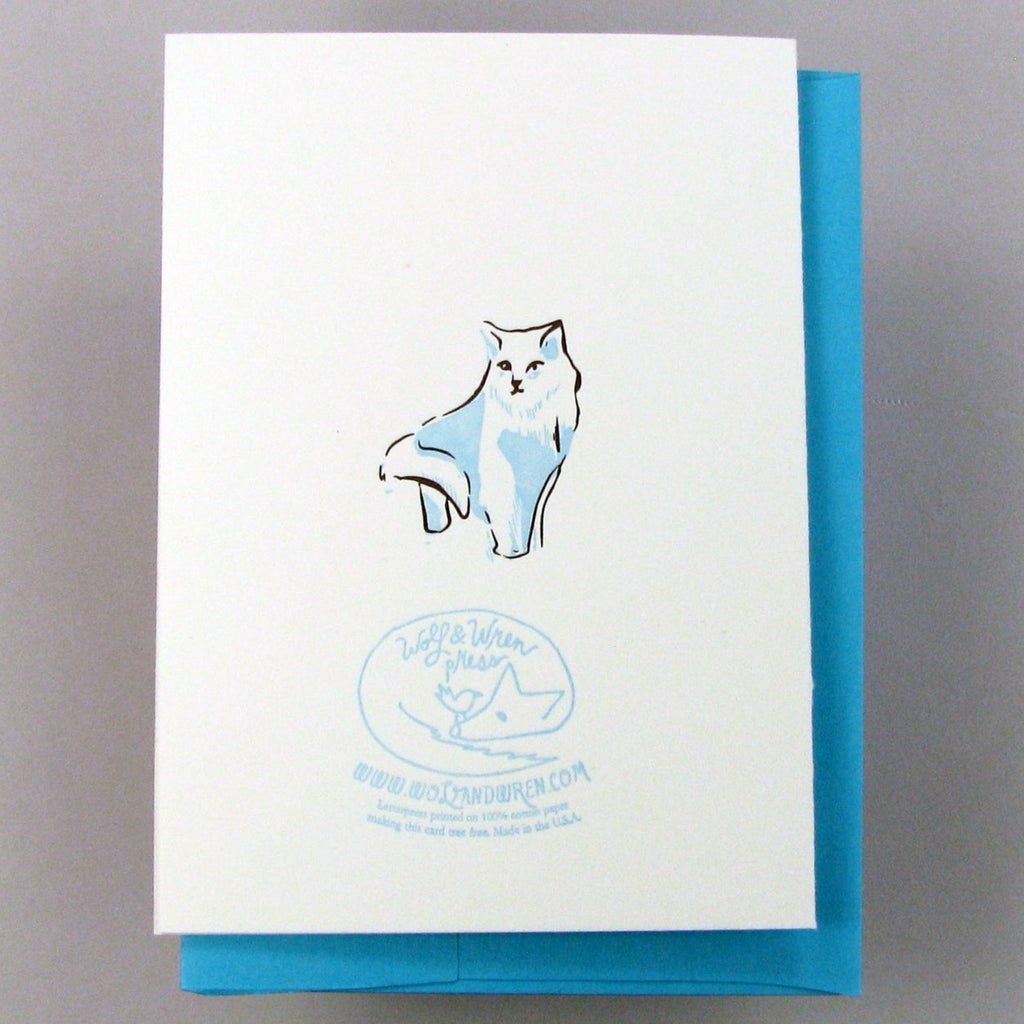 Blue Cat Small Thank You Card - Freshie & Zero Studio Shop