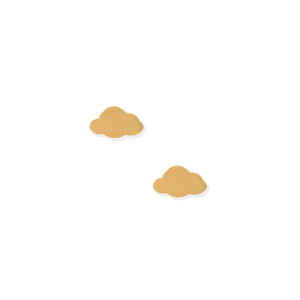 Gold Cloud Flatback Waterproof Stud Earrings - Freshie & Zero Studio Shop