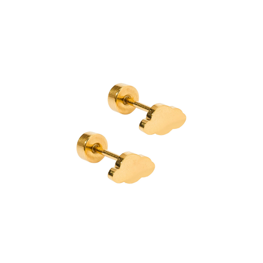 Gold Cloud Flatback Waterproof Stud Earrings - Freshie & Zero Studio Shop