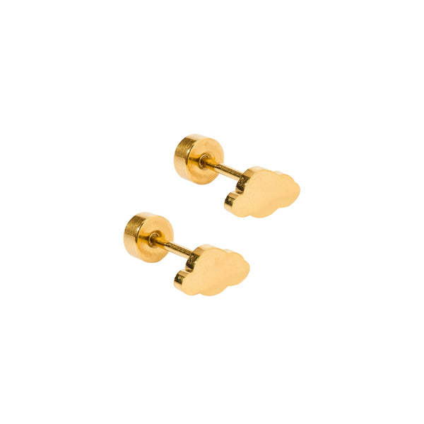 Gold Cloud Flatback Waterproof Stud Earrings - Freshie & Zero Studio Shop