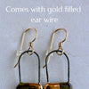 Nude Pink Oval Earrings with Gold Checkered Lines - Freshie & Zero Studio Shop