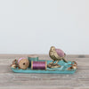 Coquette Aqua Blue Metal Tray with Gold Bows - Freshie & Zero Studio Shop