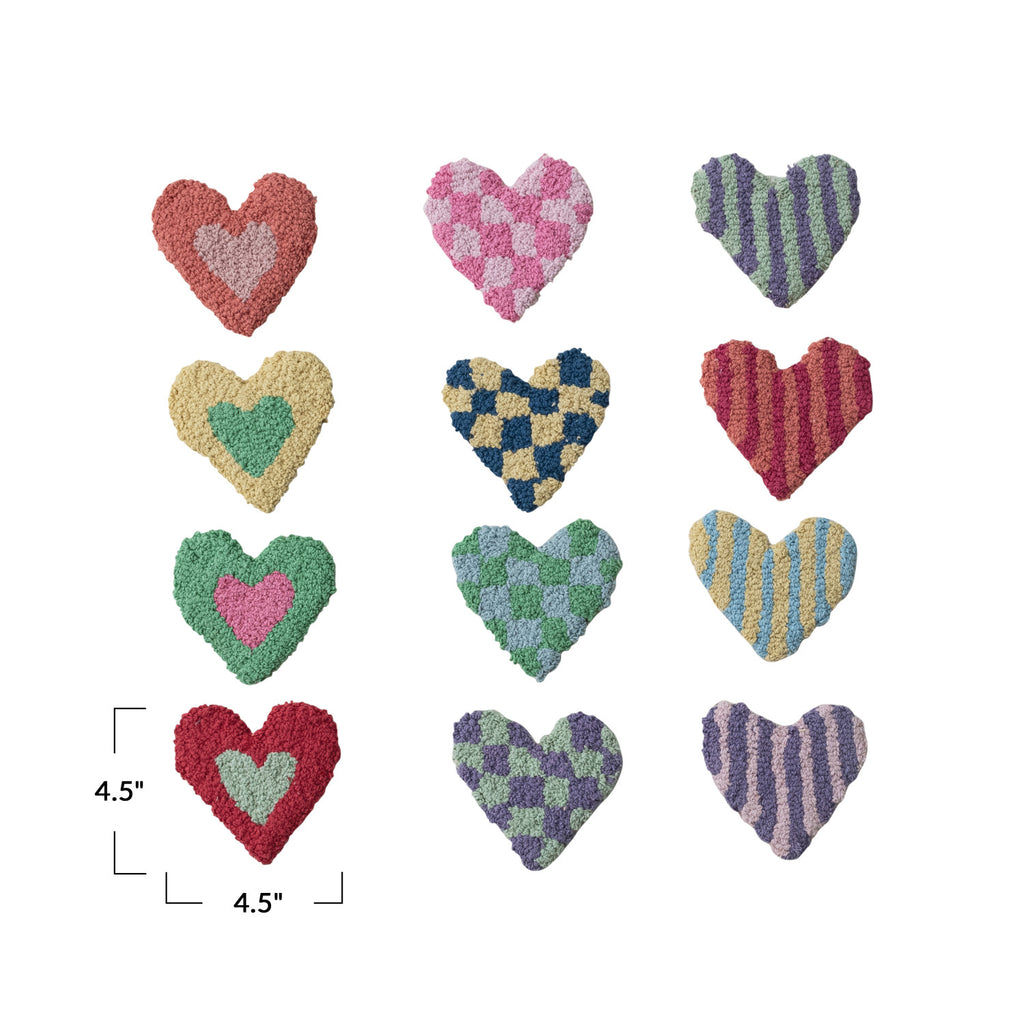 Cotton Blend Heart Shaped Coasters - Freshie & Zero Studio Shop
