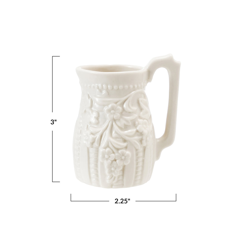 White Vintage Style Mini Creamer - Freshie & Zero Studio Shop