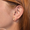 Crystal Quartz Cushion Cut Gold Stud Earrings - Freshie & Zero Studio Shop