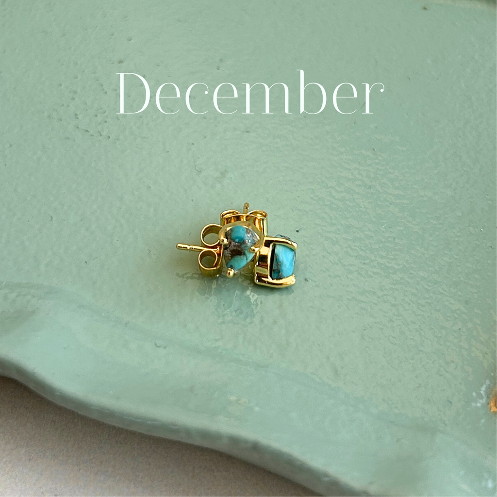 Birthstone Teardrop Gold Stud Earrings - Freshie & Zero Studio Shop
