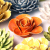 English Garden Collection Ceramic Flower: 3.5" Orange Ranunculus - Freshie & Zero Studio Shop