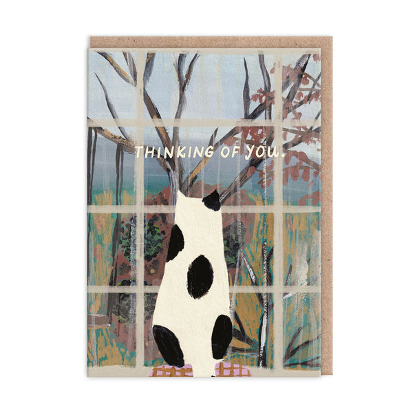 Cat Window Thinking Of You Card - Freshie & Zero Studio Shop