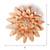 France Collection Ceramic Wall Flower: 4" Peach Pink Strawflower - Freshie & Zero Studio Shop