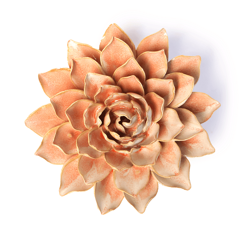 Ceramic Wall Flower: 5.25" Peach Pink Madonna Azalea - Freshie & Zero Studio Shop