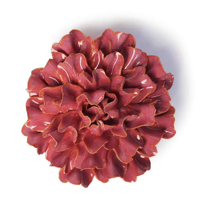 Ceramic Wall Flower: 4.25" Blush Pink Tundra Carnation - Freshie & Zero Studio Shop