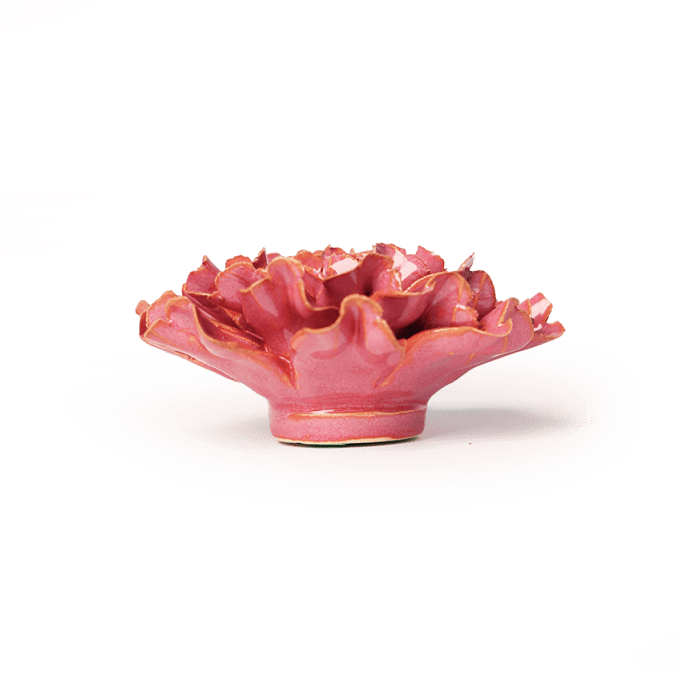 Ceramic Wall Flower: 4.25" Blush Pink Tundra Carnation - Freshie & Zero Studio Shop