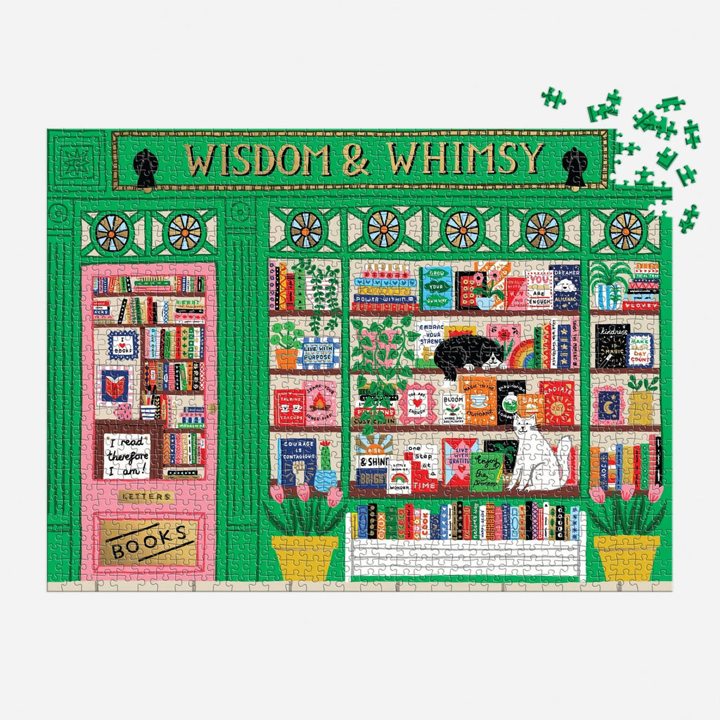 Wisdom & Whimsy Bookshop 1000 Piece Foil Puzzle - Freshie & Zero Studio Shop
