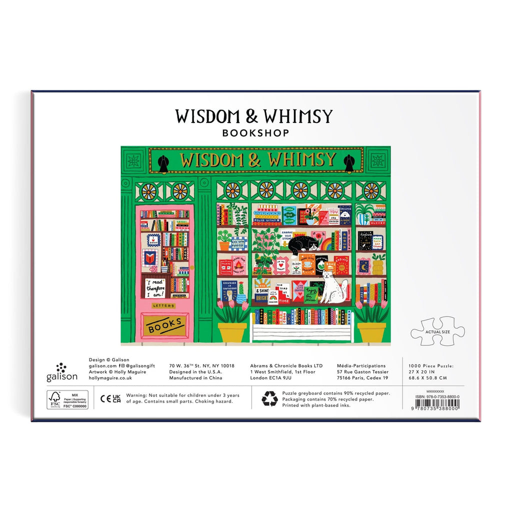 Wisdom & Whimsy Bookshop 1000 Piece Foil Puzzle - Freshie & Zero Studio Shop