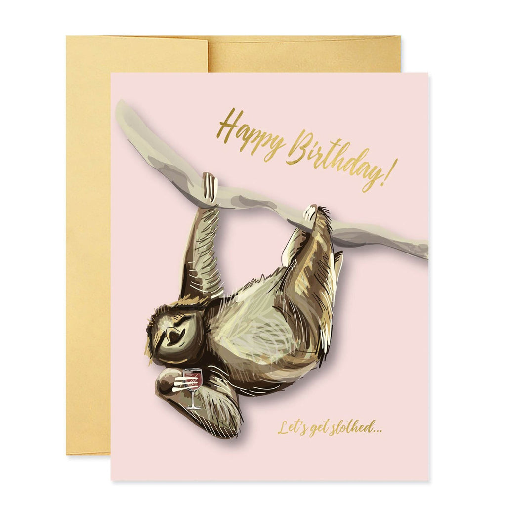 Let's Get Slothed Birthday Card - Freshie & Zero Studio Shop