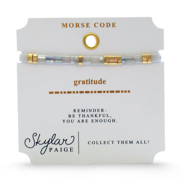 Gratitude: Morse Code Tila Bracelet - Freshie & Zero Studio Shop