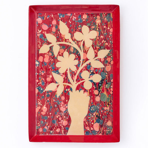 Posy in Hand Rectangular Enamel Trinket Tray - Freshie & Zero Studio Shop