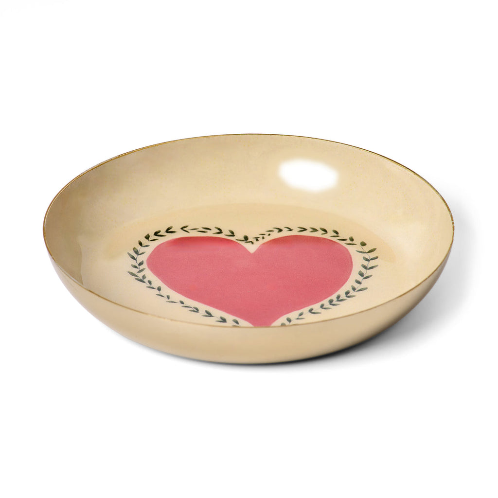Round Enamel Tray - Heart - Freshie & Zero Studio Shop