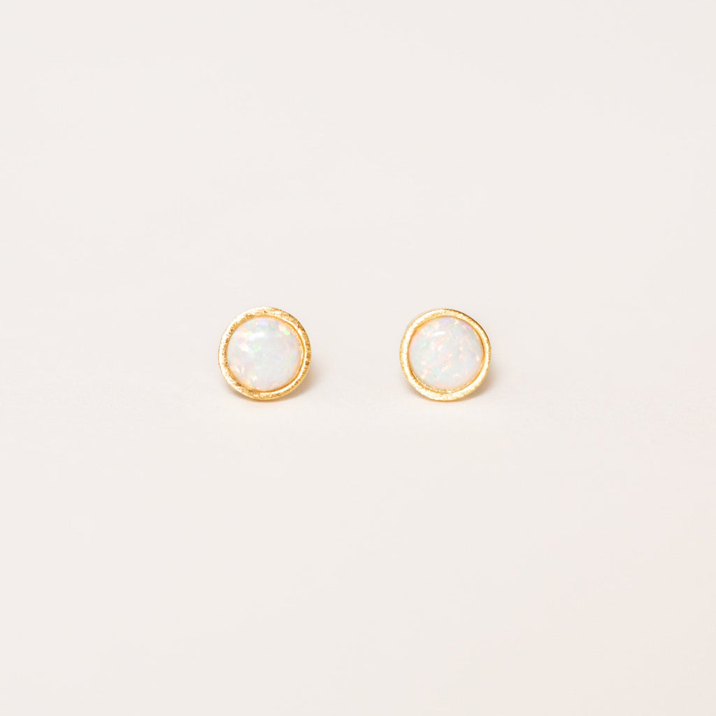 Opal Gold Stud Earrings - Freshie & Zero Studio Shop