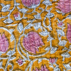Goldenrod and Pink Floral Cotton Voile Quilted Zip Pouch - Freshie & Zero Studio Shop