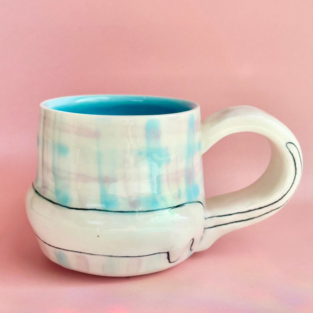 Handmade Ceramic Plaid Dachshund Mug - Freshie & Zero Studio Shop