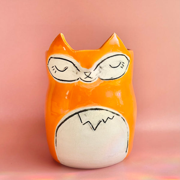 Handmade Ceramic Fox Cup - Freshie & Zero Studio Shop
