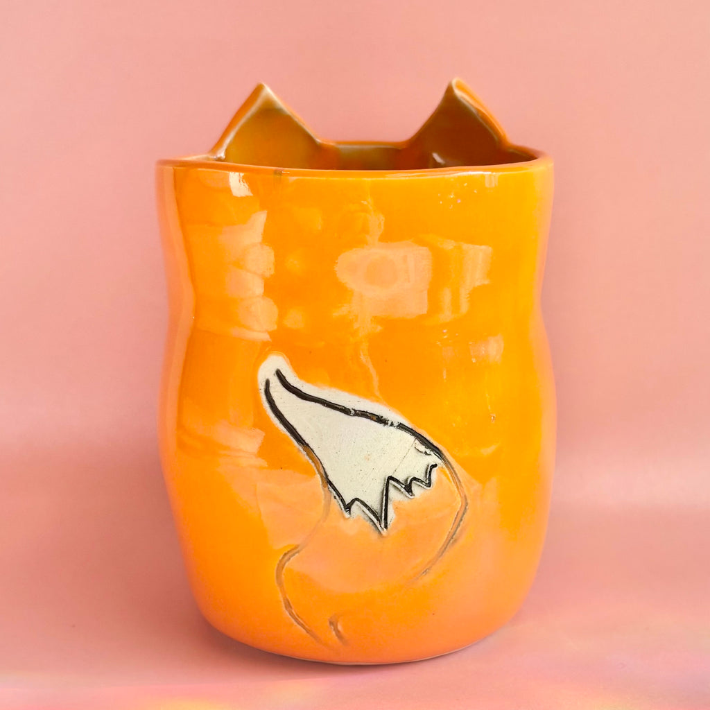 Handmade Ceramic Fox Cup - Freshie & Zero Studio Shop