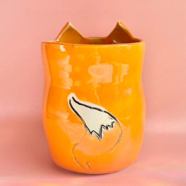 Handmade Ceramic Fox Cup - Freshie & Zero Studio Shop