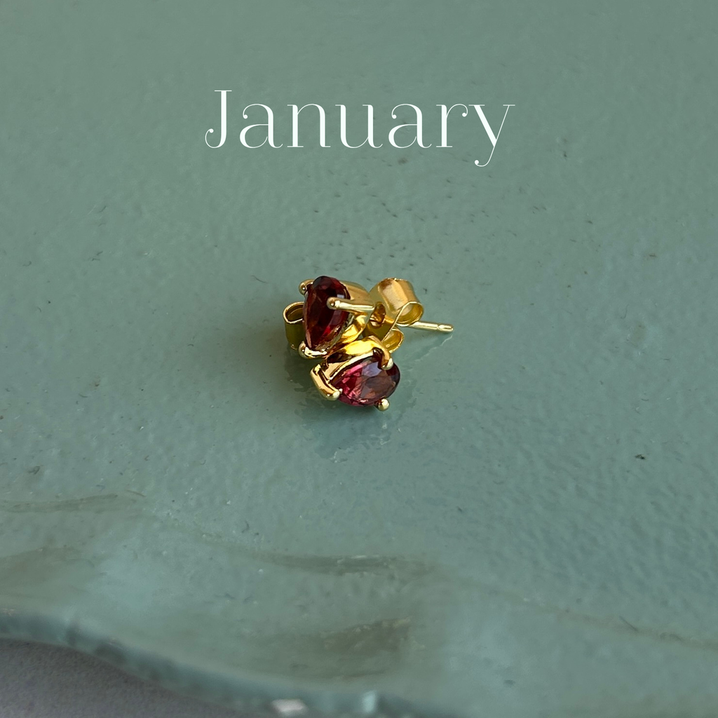 Birthstone Teardrop Gold Stud Earrings - Freshie & Zero Studio Shop