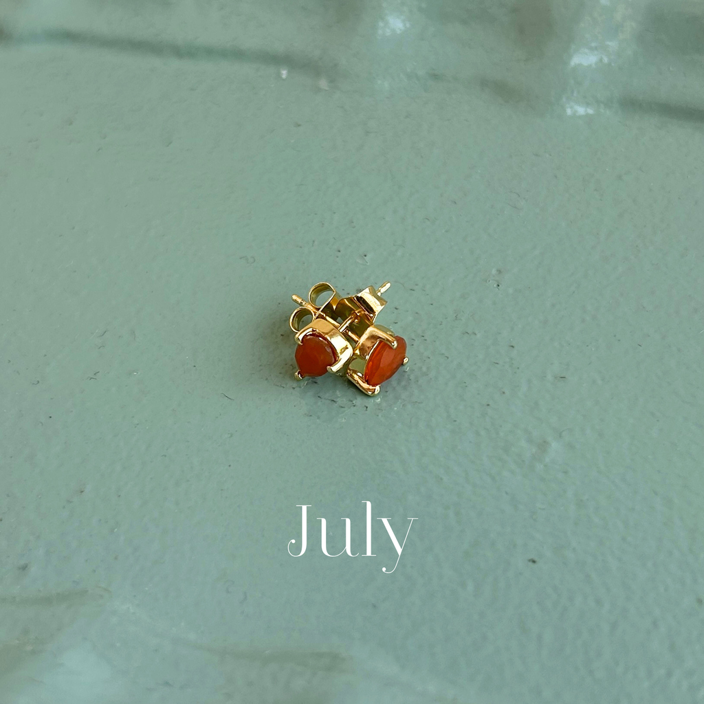 Birthstone Teardrop Gold Stud Earrings - Freshie & Zero Studio Shop