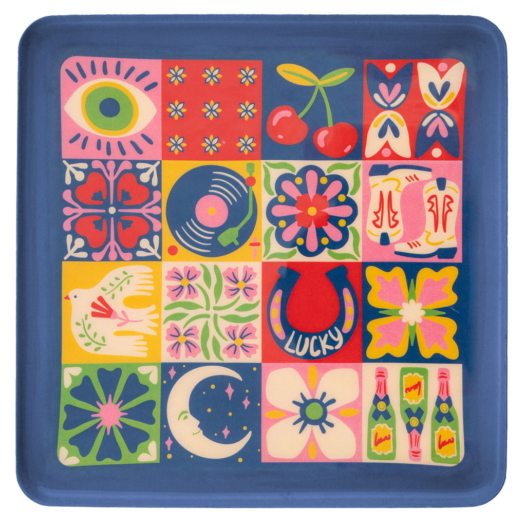 Good Vibes Tiled Enamel Tray - Freshie & Zero Studio Shop