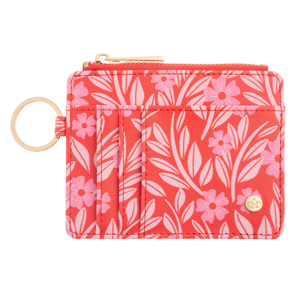Zipper ID Wallet - Red Floral - Freshie & Zero Studio Shop