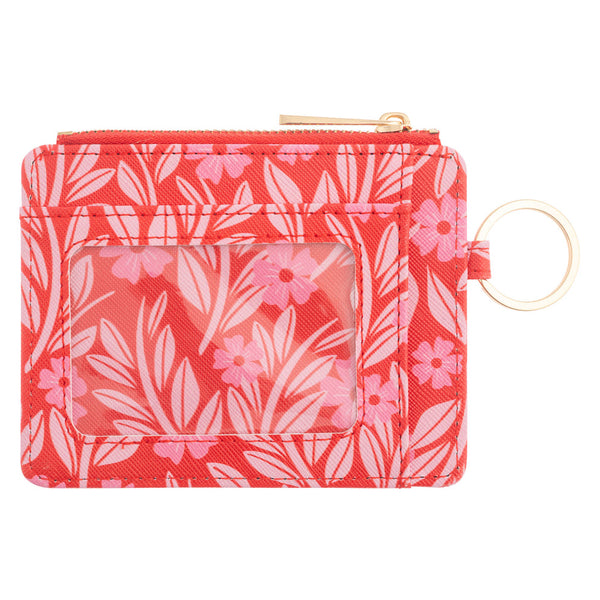 Zipper ID Wallet - Red Floral - Freshie & Zero Studio Shop