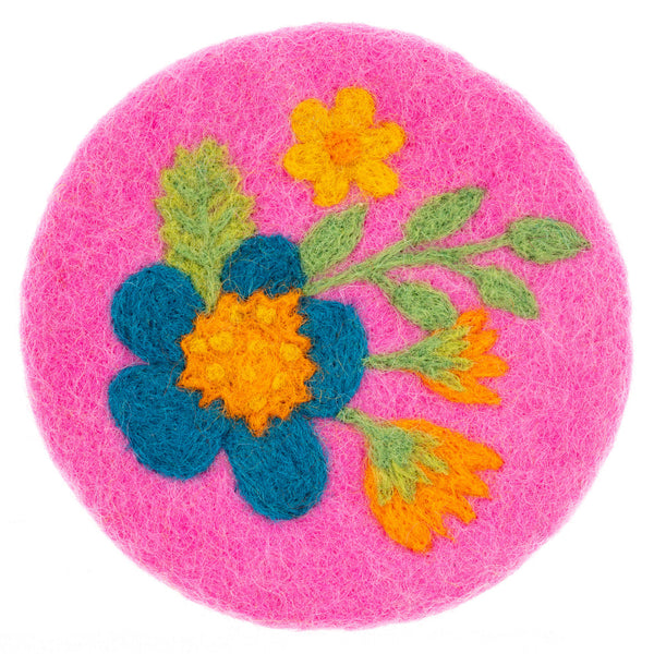 Shelly Floral Felt Coasters | Set of 4 - Freshie & Zero Studio Shop