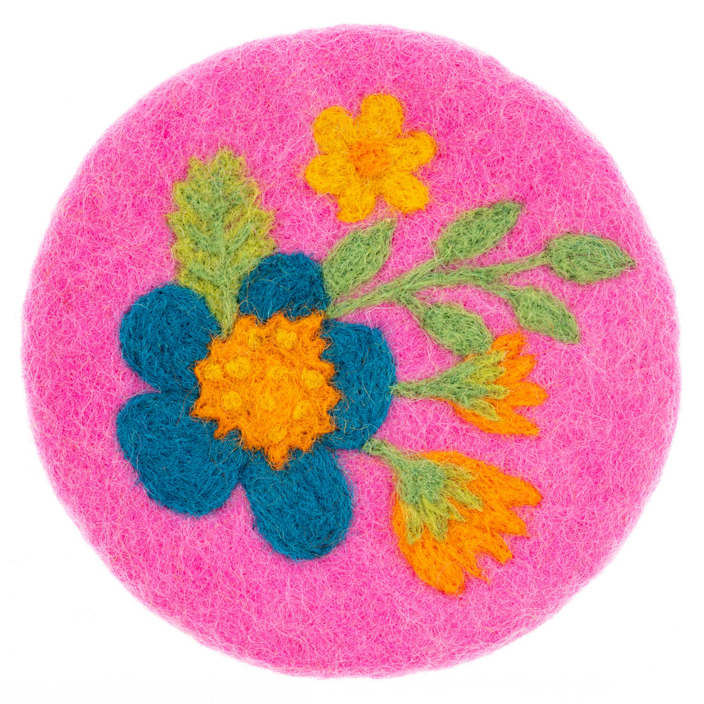 Shelly Floral Felt Coasters | Set of 4 - Freshie & Zero Studio Shop