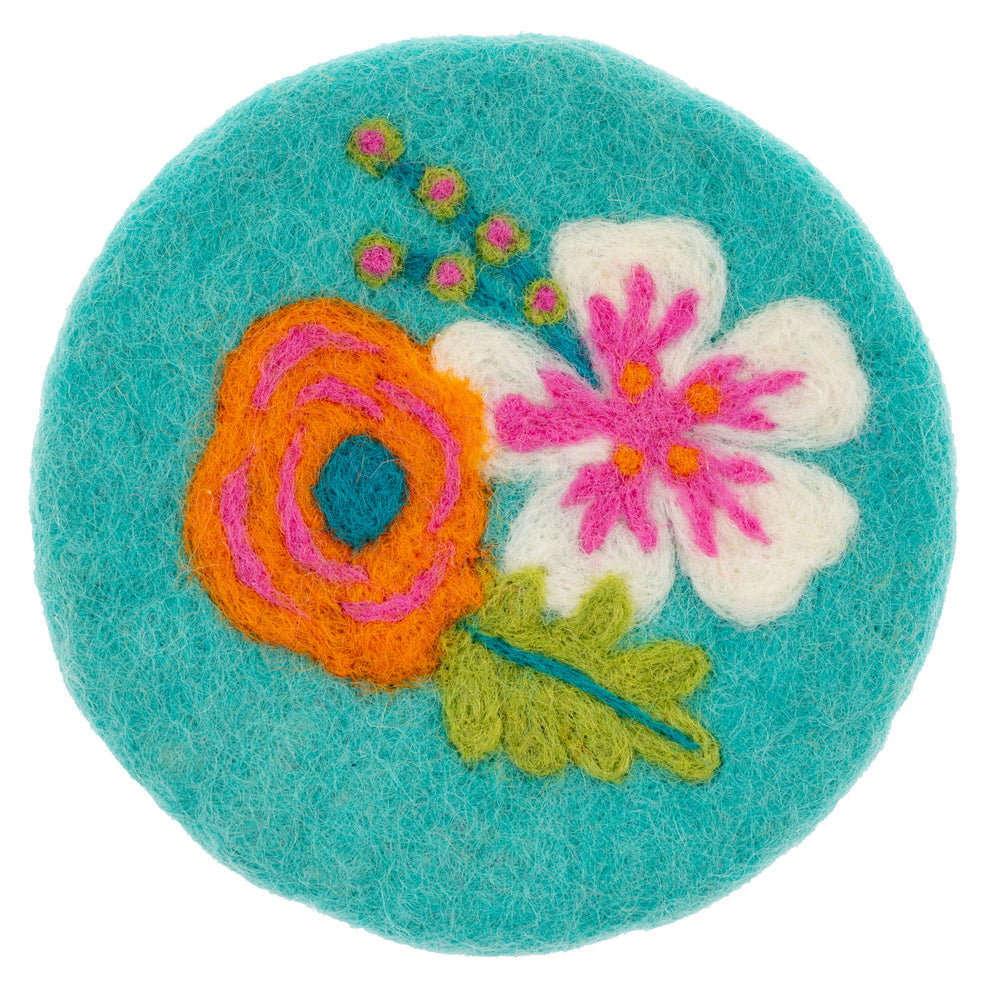 Shelly Floral Felt Coasters | Set of 4 - Freshie & Zero Studio Shop
