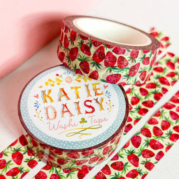 painted strawberries washi tape