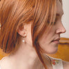 ella huggie hoops with white pearl - Freshie & Zero Studio Shop