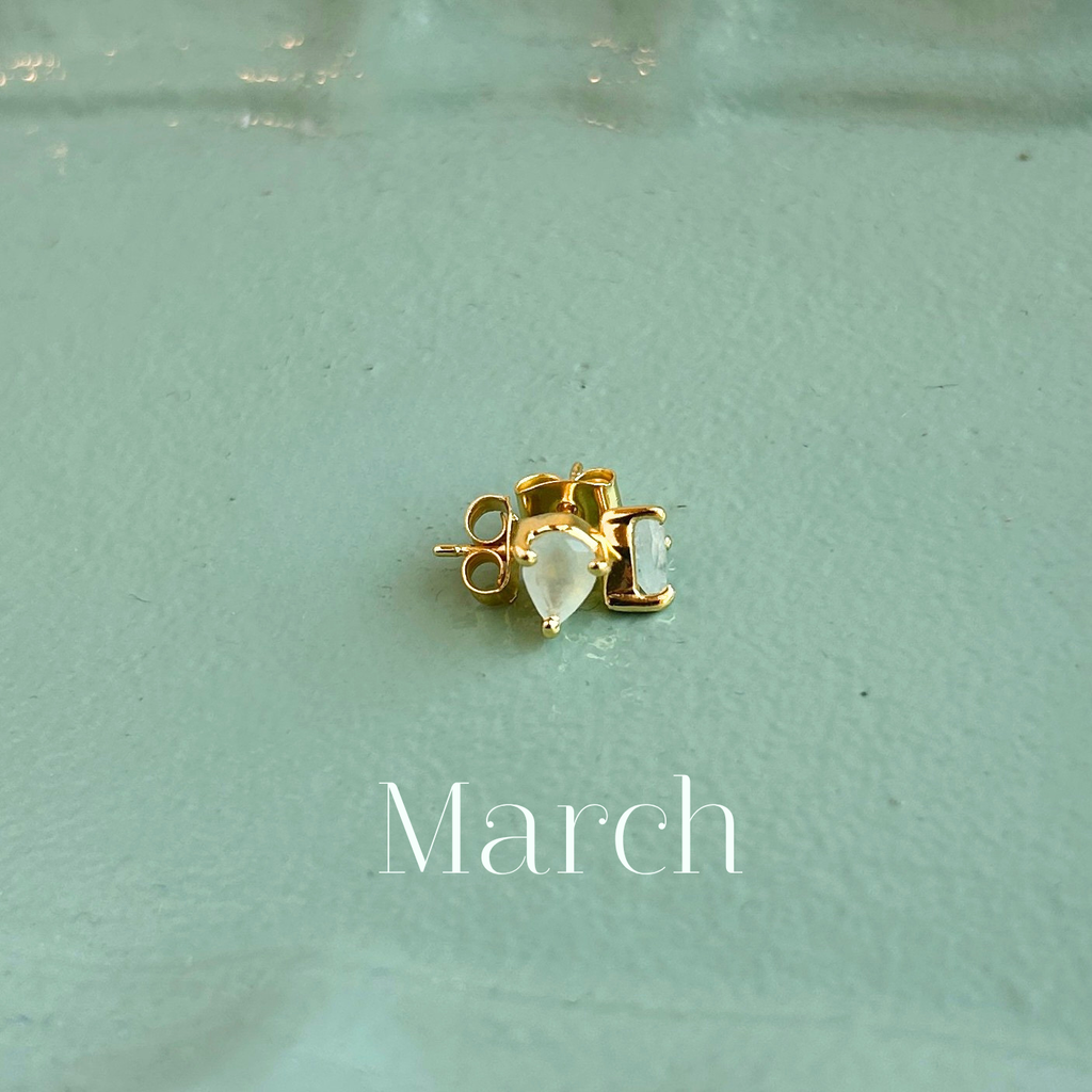 Birthstone Teardrop Gold Stud Earrings - Freshie & Zero Studio Shop